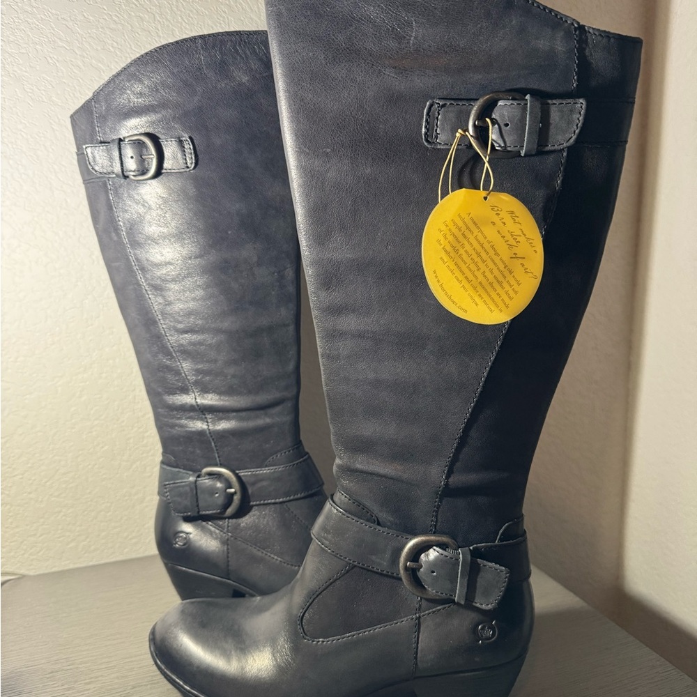 Born Black Leather Boots NWT